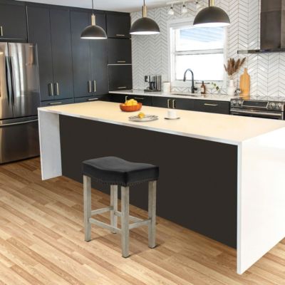 24" Upholstered Saddle Seat Counter Stool