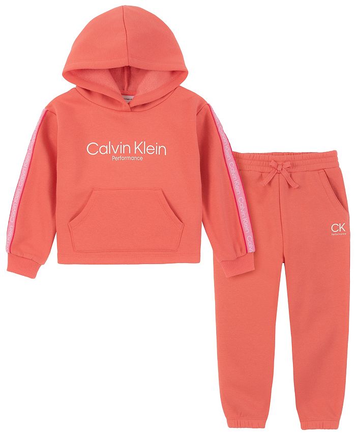 Calvin Klein Toddler Girls Fleece Logo Hoodie Sweatsuit, 2 Piece Set &  Reviews - Sets & Outfits - Kids - Macy's