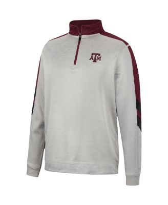 Men's Gray and Maroon Texas A&M Aggies Bushwood Fleece Quarter-Zip Jacket
