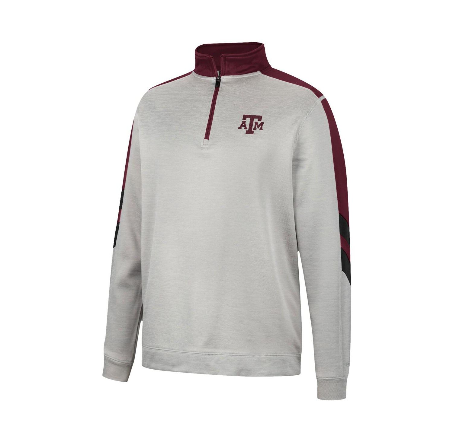 Men's Gray and Maroon Texas A&M Aggies Bushwood Fleece Quarter-Zip Jacket