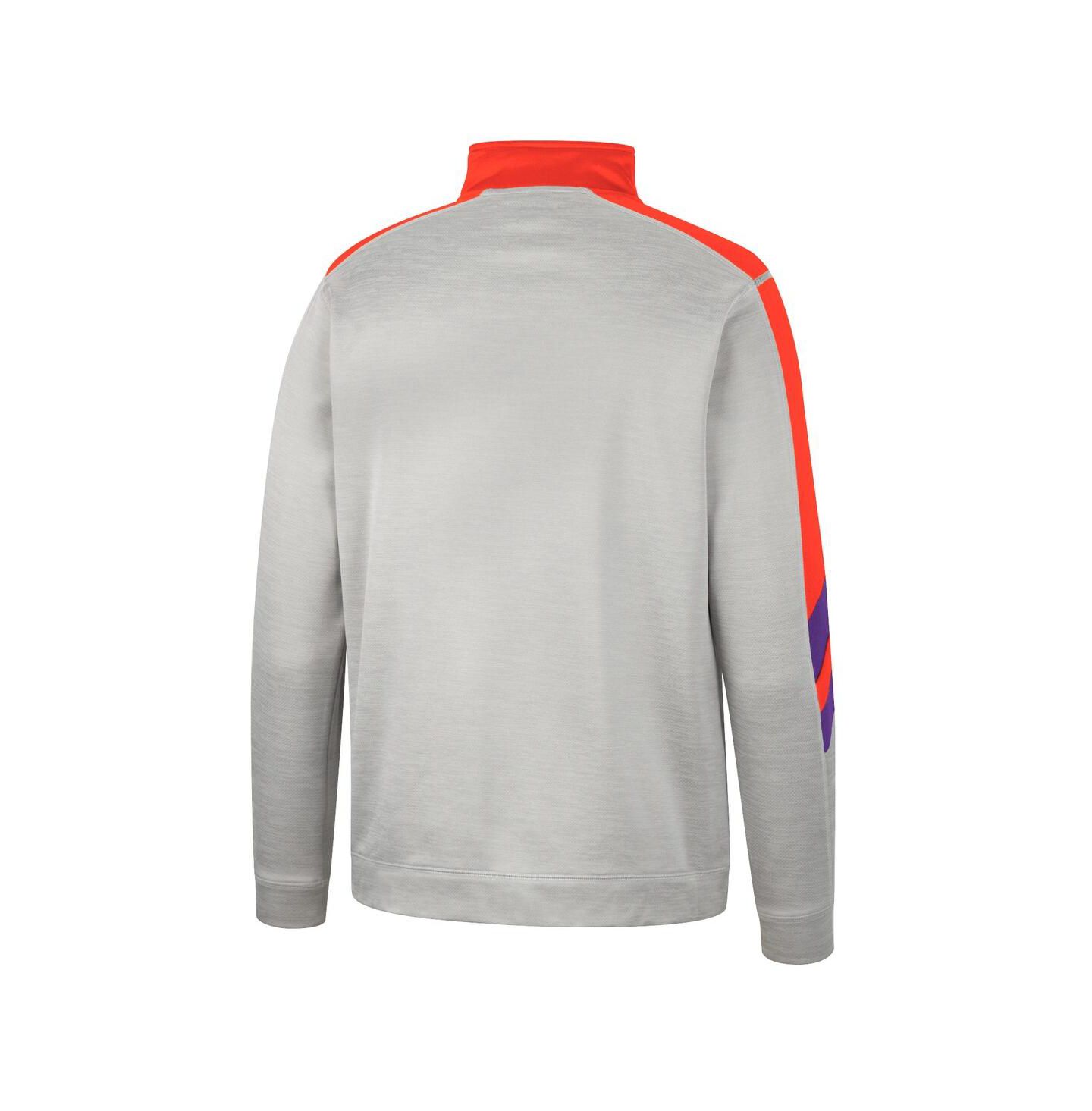 Мужская куртка Colosseum Gray and Orange Clemson Tigers Bushwood Fleece Quarter-Zip — фото 2