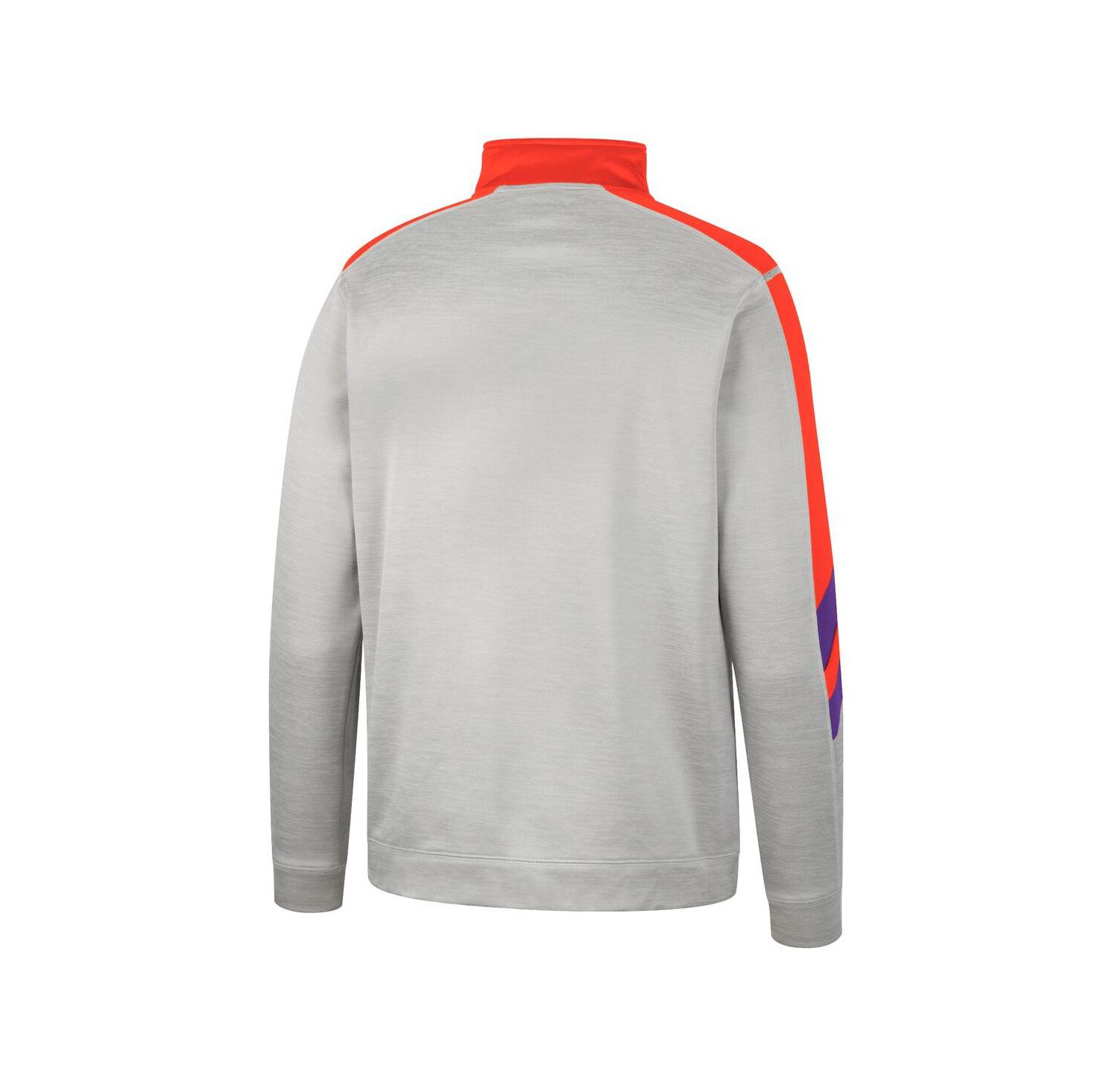 Men's Gray and Orange Clemson Tigers Bushwood Fleece Quarter-Zip Jacket