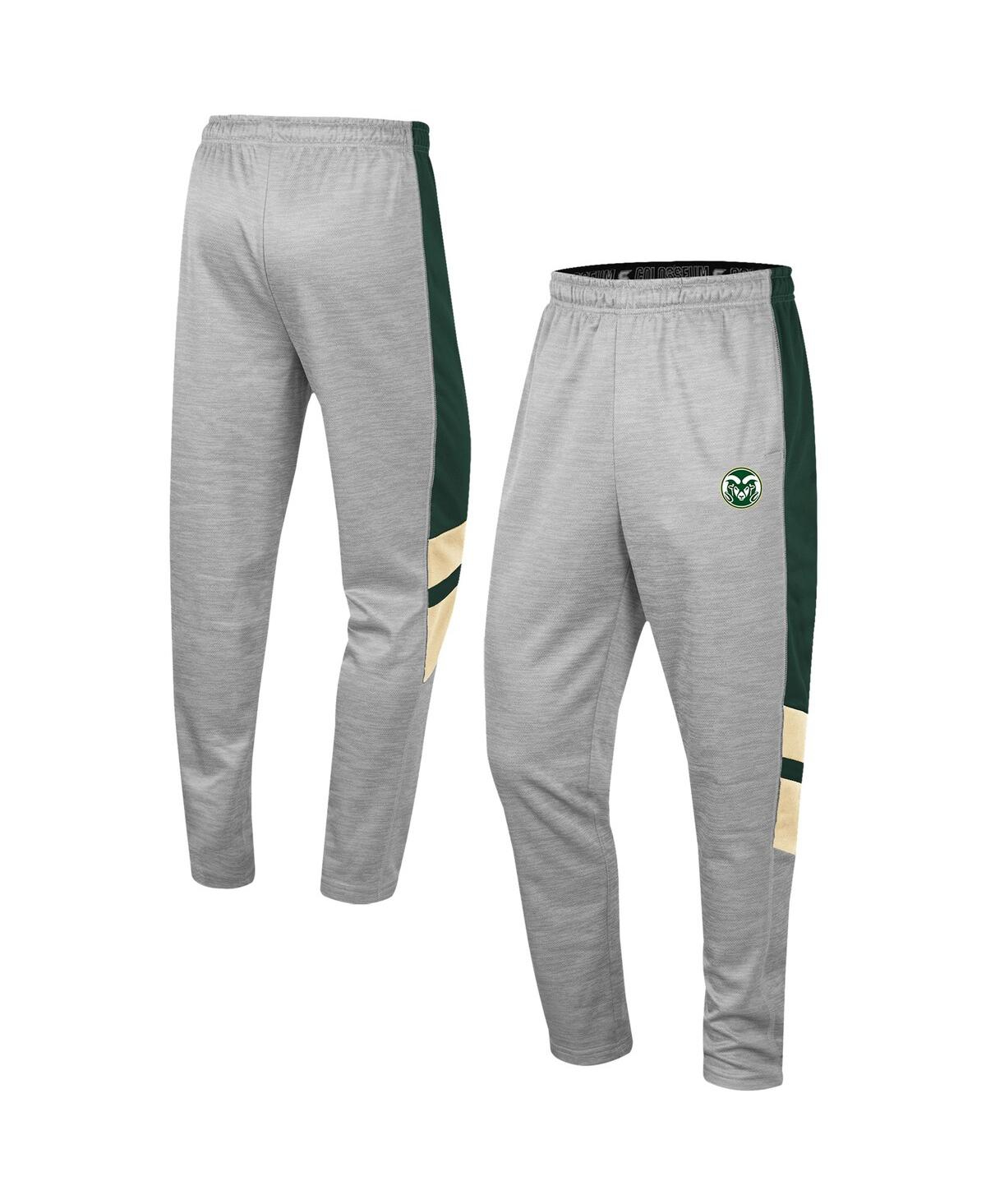 COLOSSEUM MEN'S COLOSSEUM HEATHERED GRAY AND GREEN COLORADO STATE RAMS BUSHWOOD PANTS