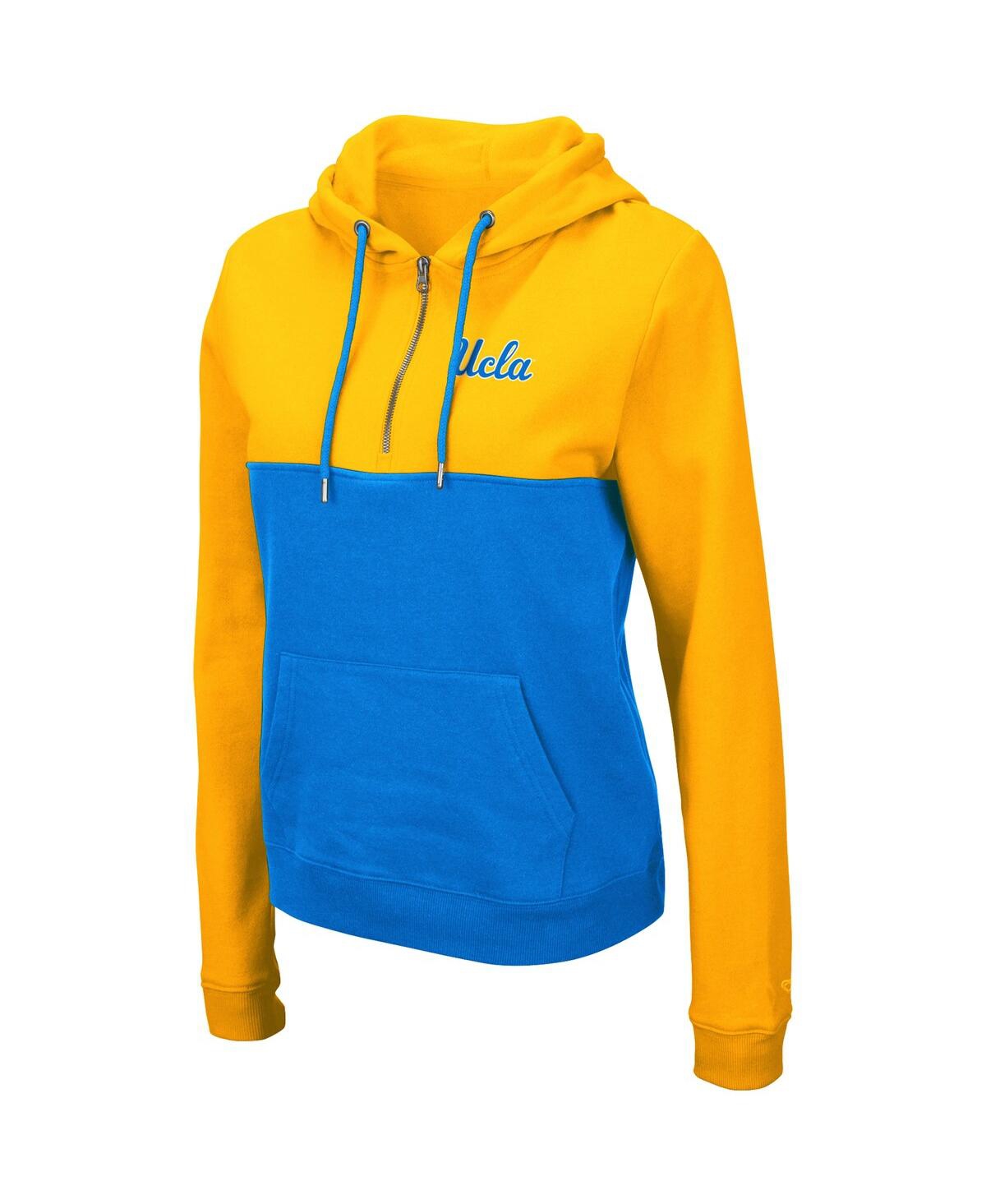 Shop Colosseum Women's  Gold, Blue Ucla Bruins Aidan Lightweight Half-zip Hoodie In Gold,blue