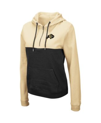 Women's Gold and Black Colorado Buffaloes Aidan Half-Zip Hoodie