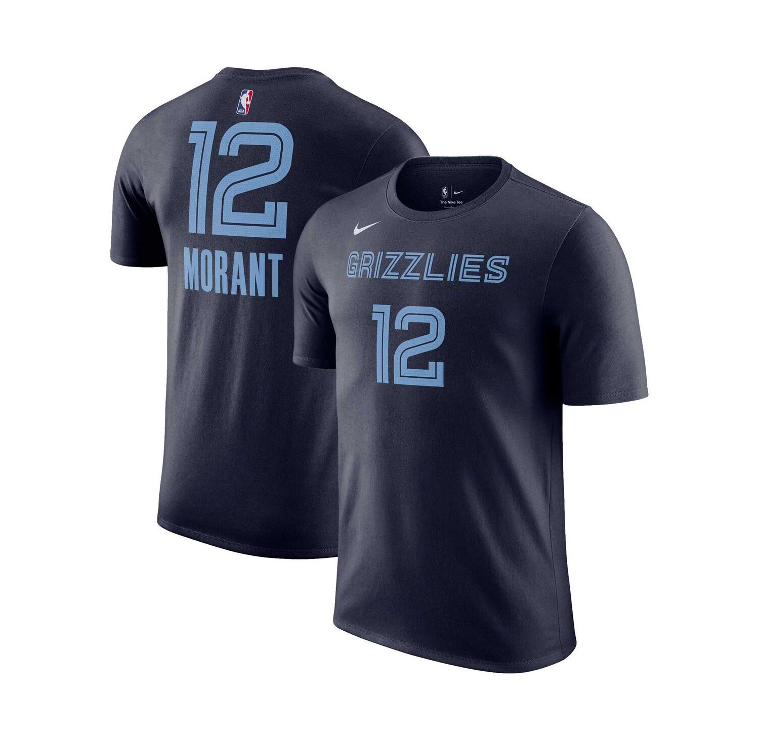 Men's Ja Morant Navy Memphis Grizzlies Icon 2022/23 Name and Number Performance T-shirt