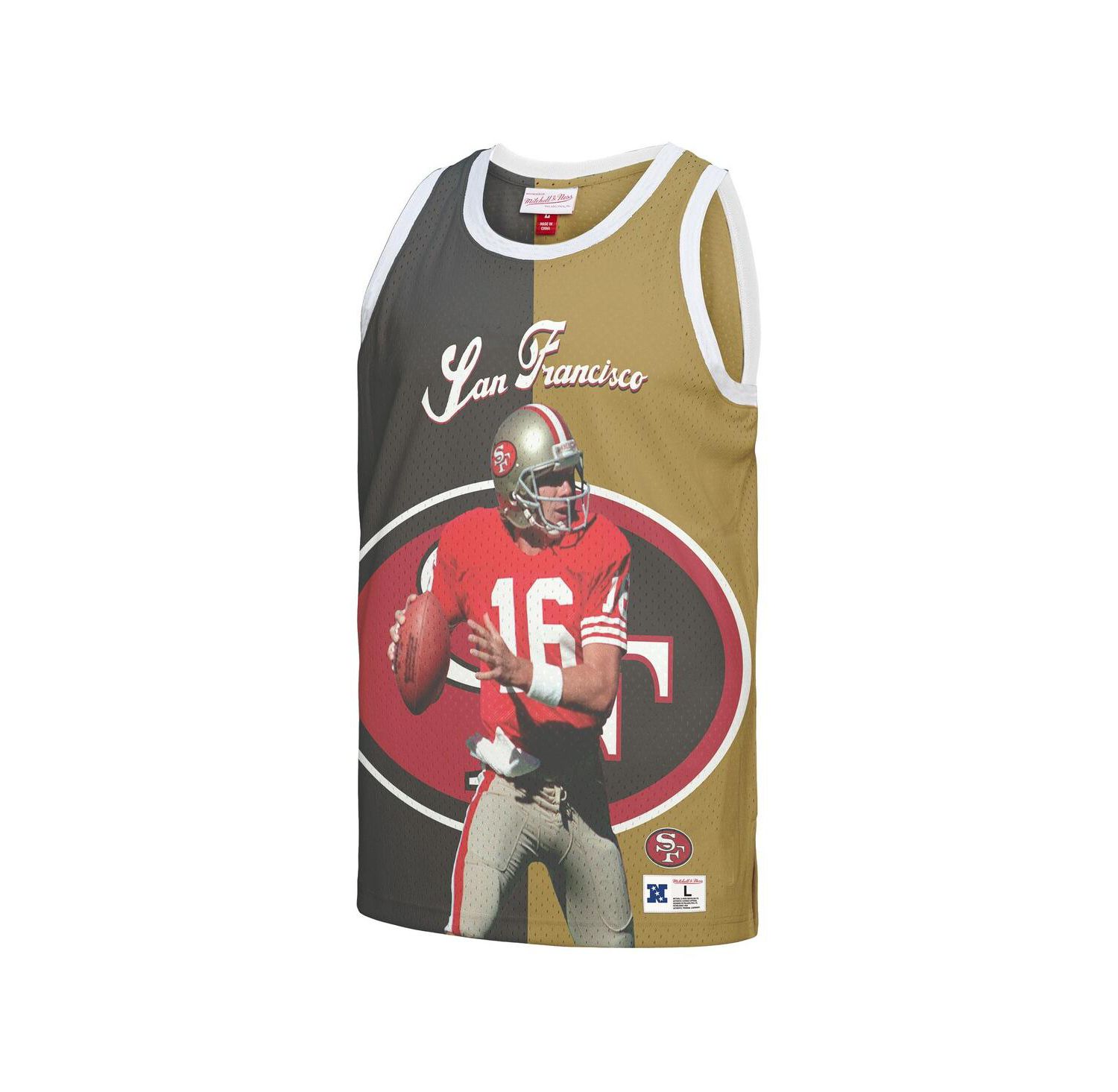 Men's Joe Montana Black, Gold San Francisco 49ers Retired Player Graphic Tank Top