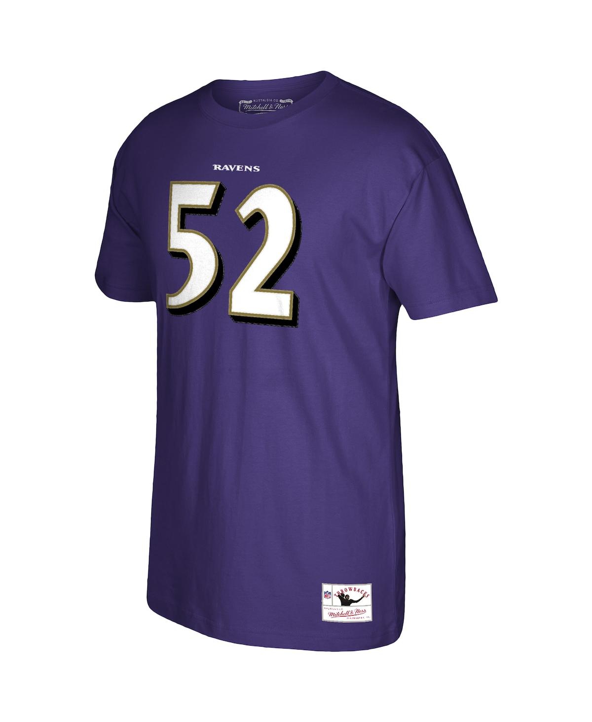 Shop Mitchell & Ness Men's  Ray Lewis Purple Baltimore Ravens Retired Player Logo Name And Number T-shirt