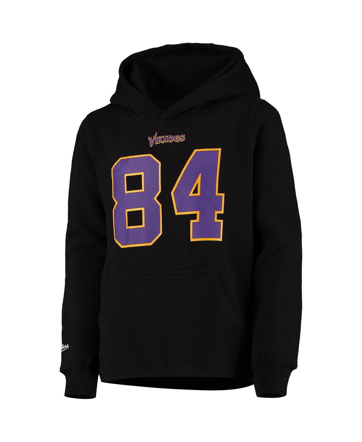 Big Boys Mitchell & Ness Randy MossMinnesota Vikings Retired Player Name and Number Fleece Pullover Hoodie - Black