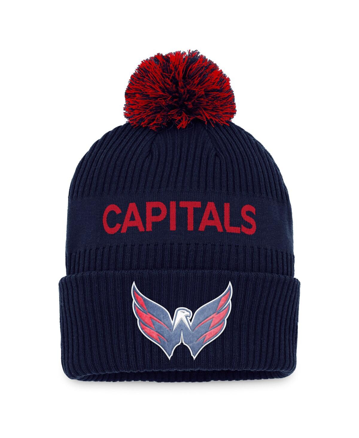 Men's Fanatics Red Washington Capitals 2022 Nhl Draft Authentic Pro Cuffed Knit Hat with Pom - Red