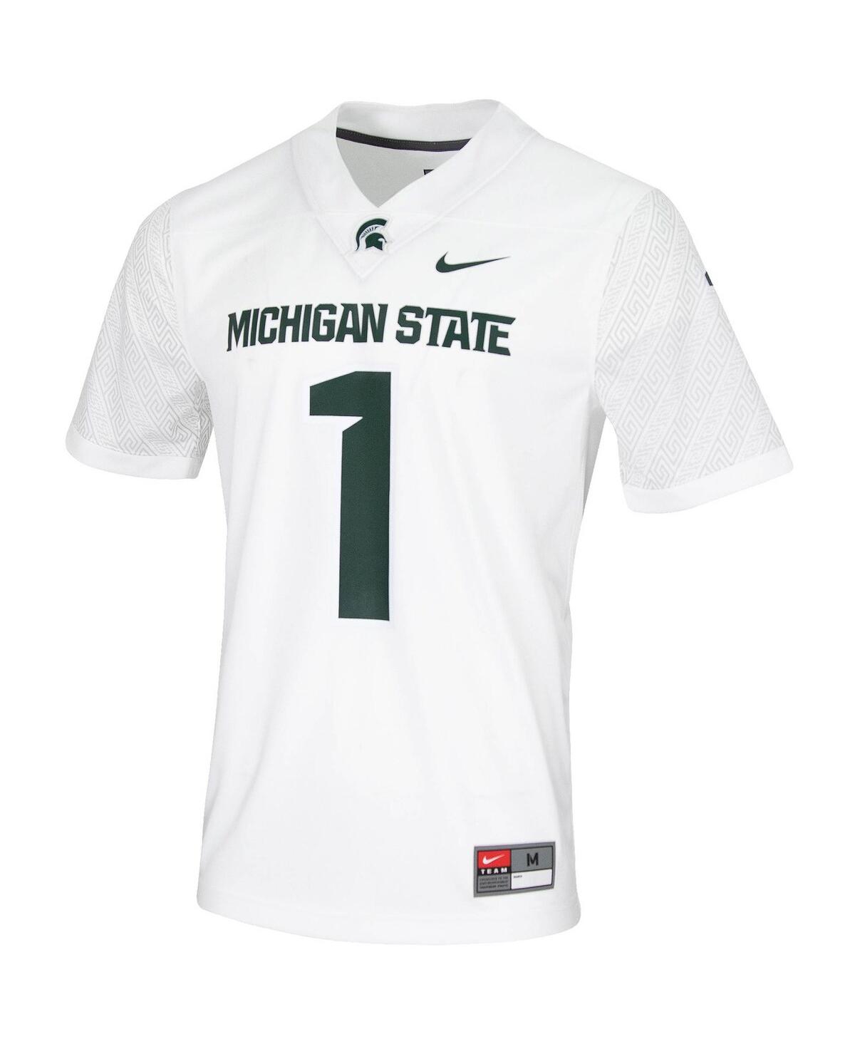 Men's Nike #1Michigan State Spartans Untouchable Game Jersey - White