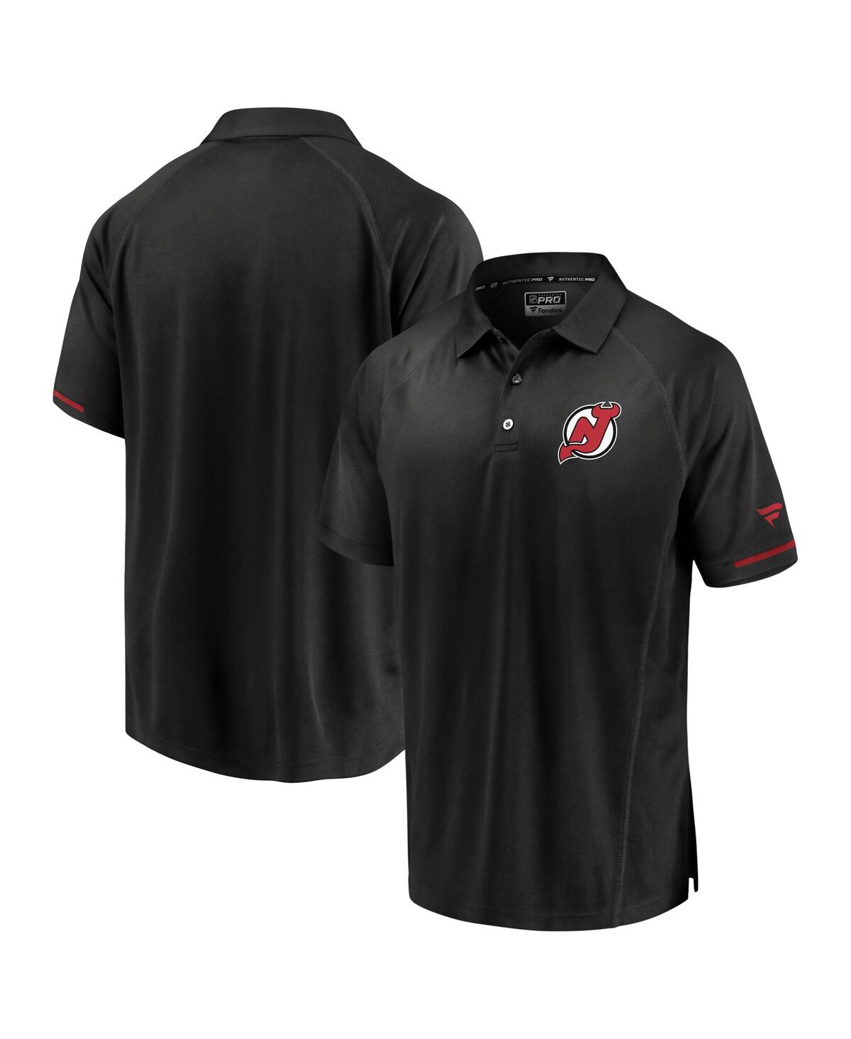 Fanatics Men's  Branded Black New Jersey Devils Authentic Pro Rinkside Polo Shirt