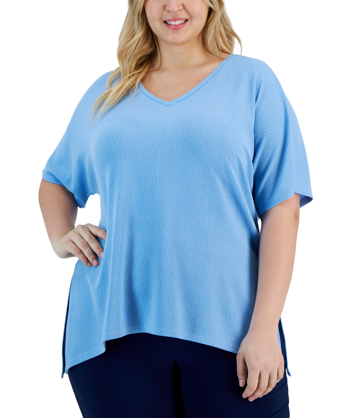 Jm Collection Plus Size V-neck Tunic Top, Created For Macy's In Spring ...