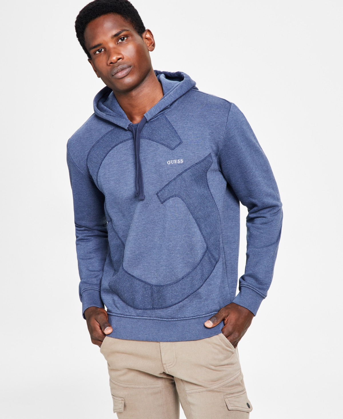 mild Spytte ud ledsager Guess Men's Timur Garment-Dyed Logo Patch Brushed Fleece Hoodie | Smart  Closet