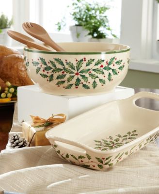 Lenox Holiday Serveware Collection In Green