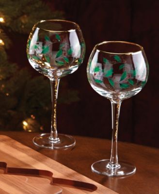 Holiday Wine Glasses, Set of 4