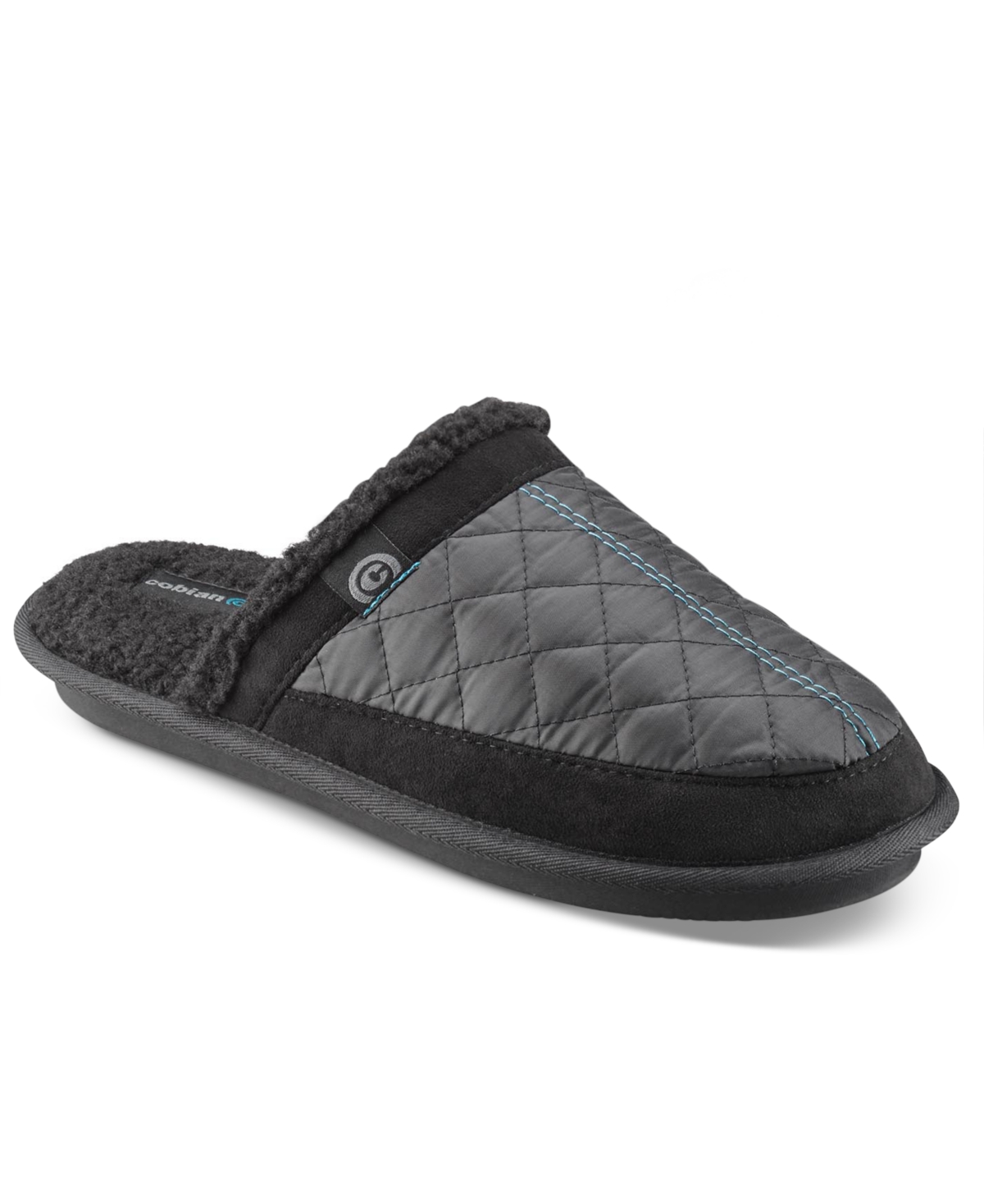 Cobian Men's Happy Camper Quilted Fleece-Lined Mule Slippers