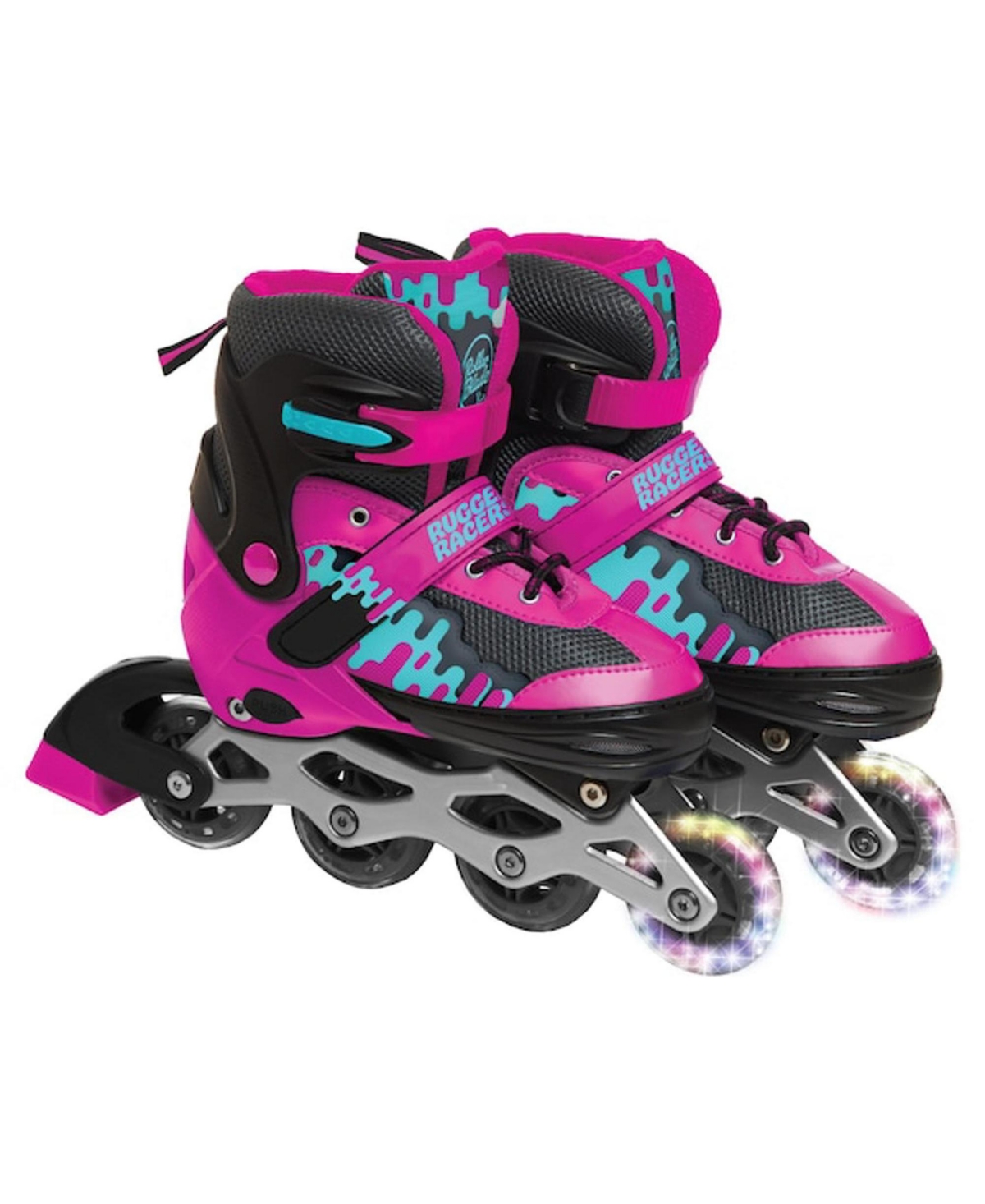Shop Rugged Racers Kids Adjustable And Convertible Rollerblade And Ice Skate, Medium In Pink