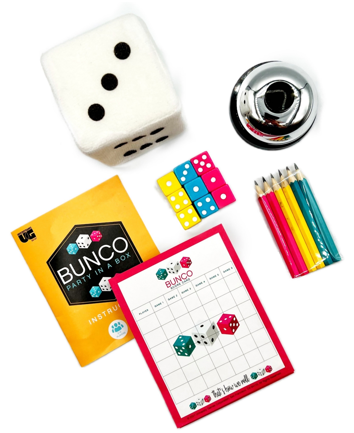 University Games Bunco Party In A Box Set, 14 Piece In Multi Color