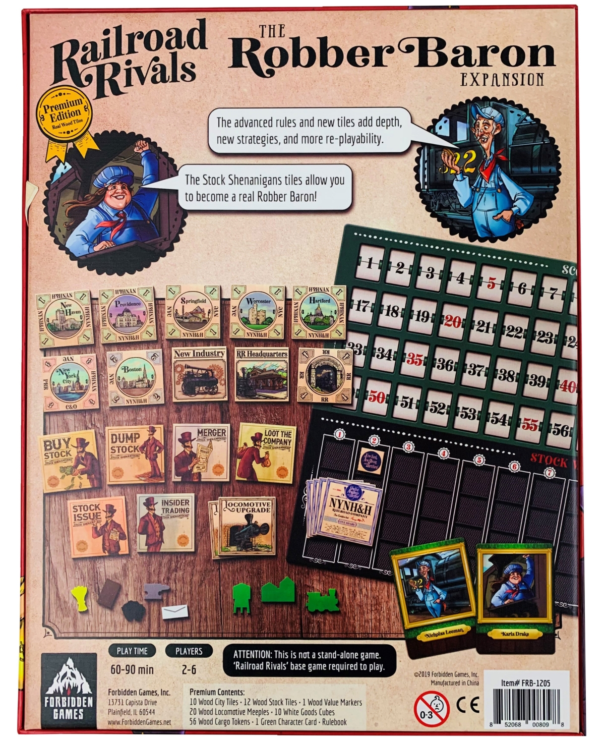 Shop Forbidden Games Railroad Rivals The Robber Baron Expansion Premium Edition Set, 112 Piece In Multi Color