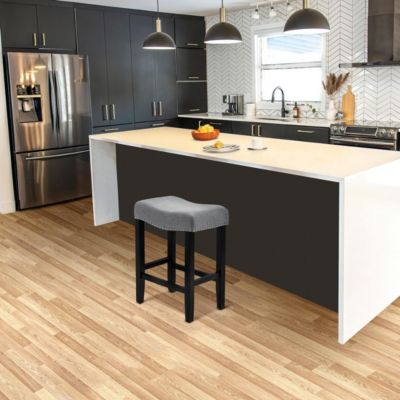   1 Pc   Upholstered   24" Saddle Seat  Counter Stool