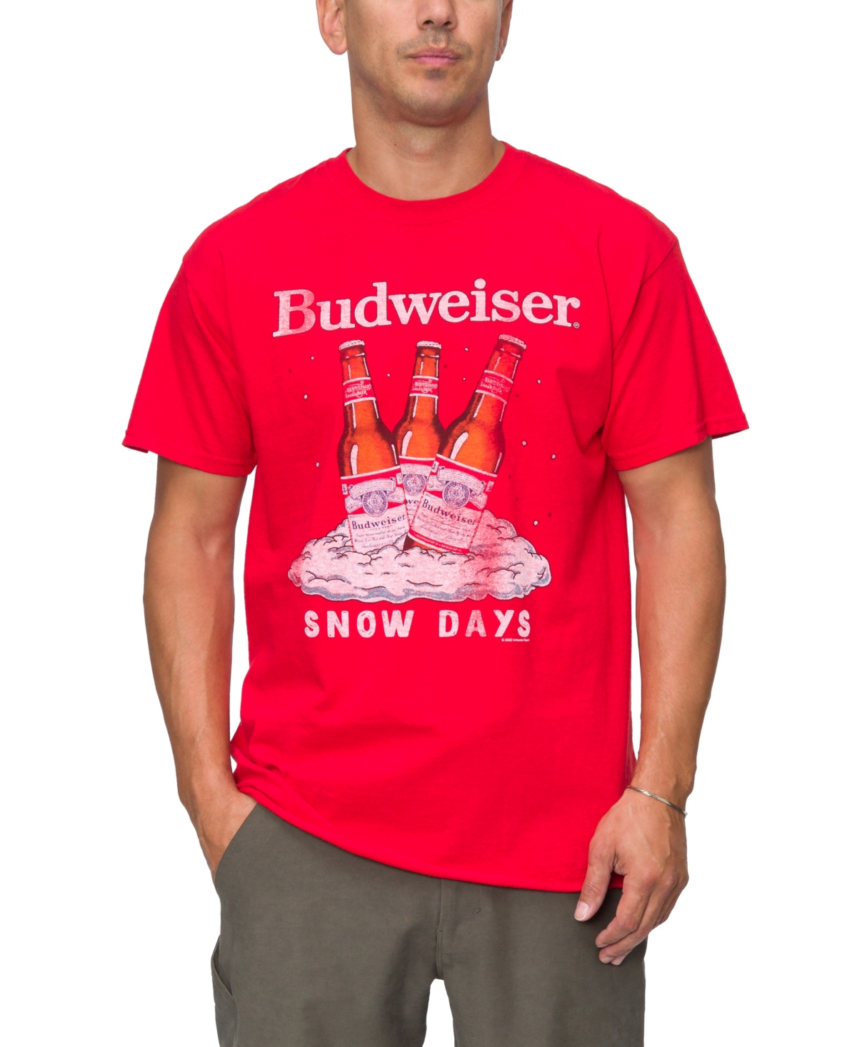 Junk Food Men's Budweiser Snow Days Short Sleeve T-shirt