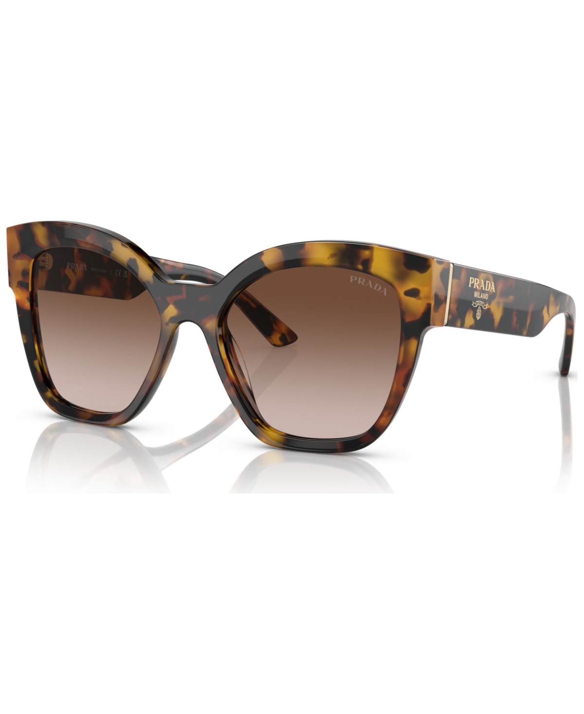 Prada Women's Low Bridge Fit Sunglasses, Pr 17zsf In Honey Tortoise
