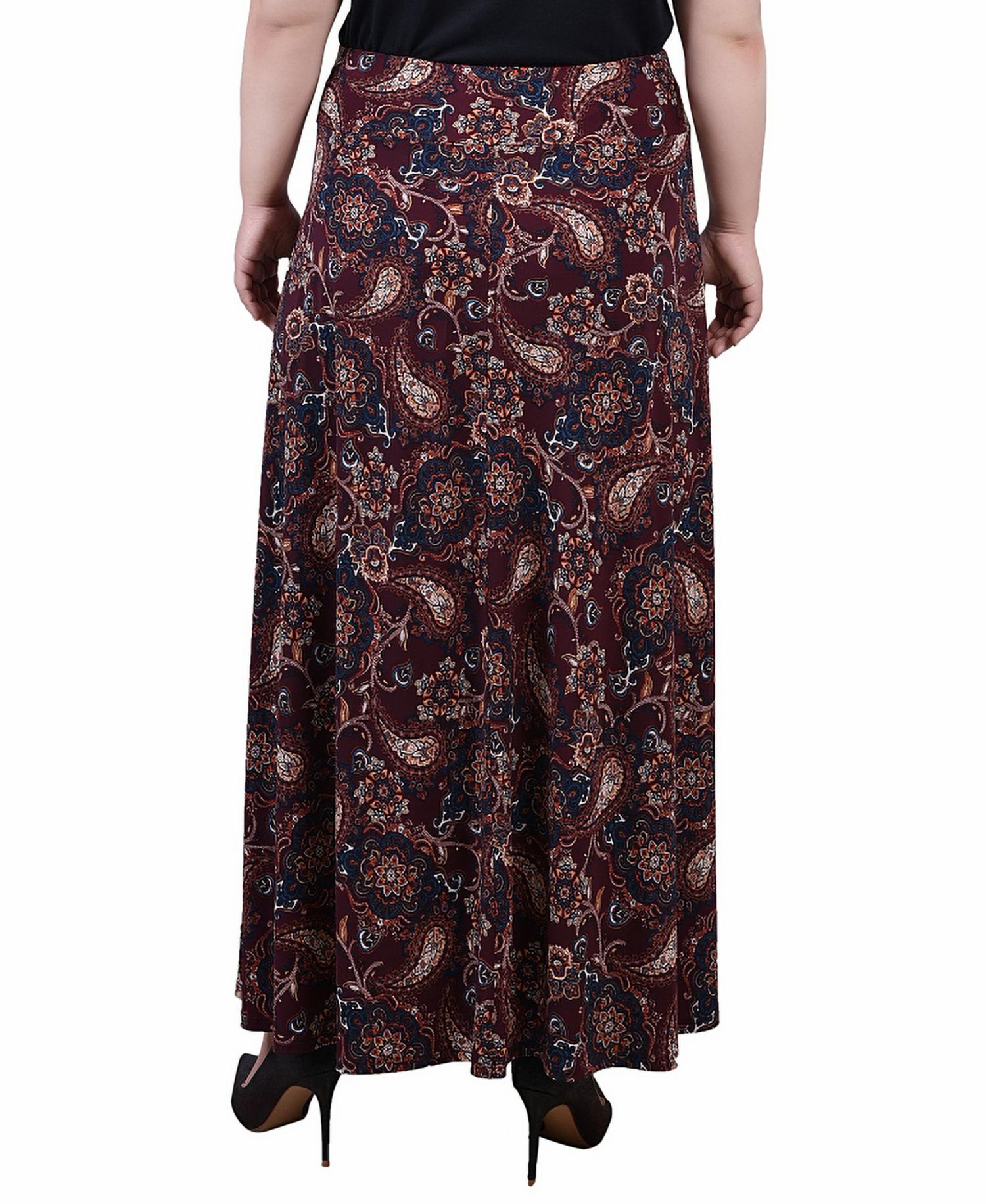 Petite Printed Maxi Skirt with Sash Waist Tie