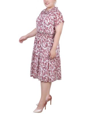 Plus Size Short Sleeve Smocked Waist Dress