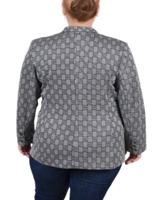 Plus Size Long Sleeve Double Breasted Blazer