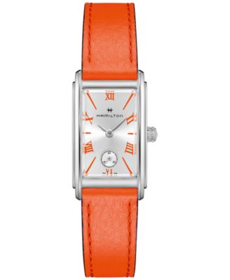 Hamilton - Women's Swiss Ardmore Coral Leather Strap Watch 19x27mm