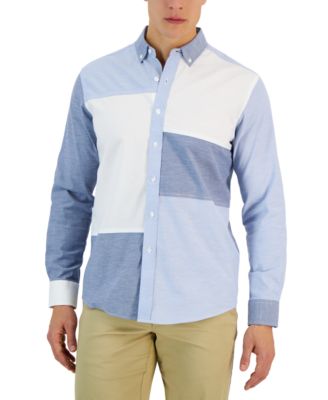Club Room - Ethan Long Sleeve Patchwork Oxford Shirt