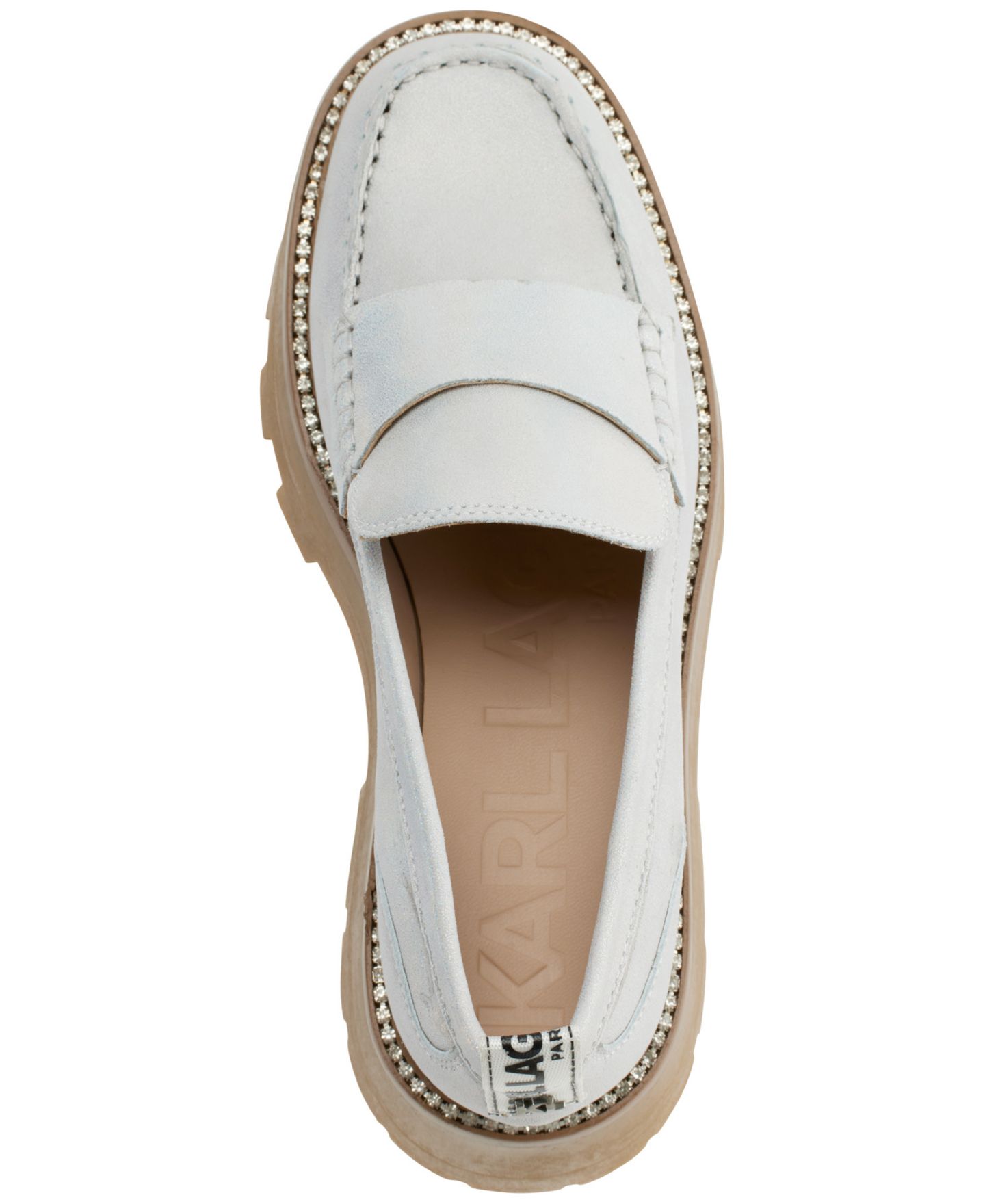 Женские туфли KARL LAGERFELD PARIS Maysun Slip-On Platform Lug Sole Loafer, цвет: Серебряный — фото 2