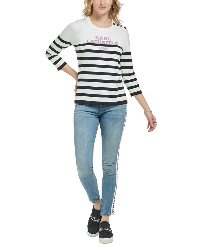 Karl lagerfeld hot sale striped sweater