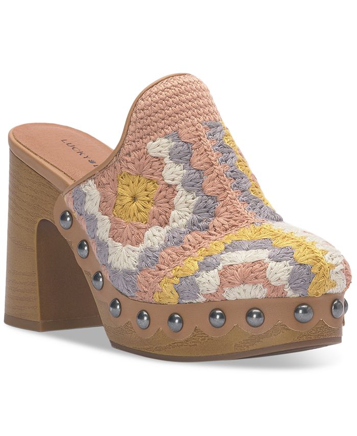 Lucky Brand Women's Immia Crochet High Heel Clogs - Macy's