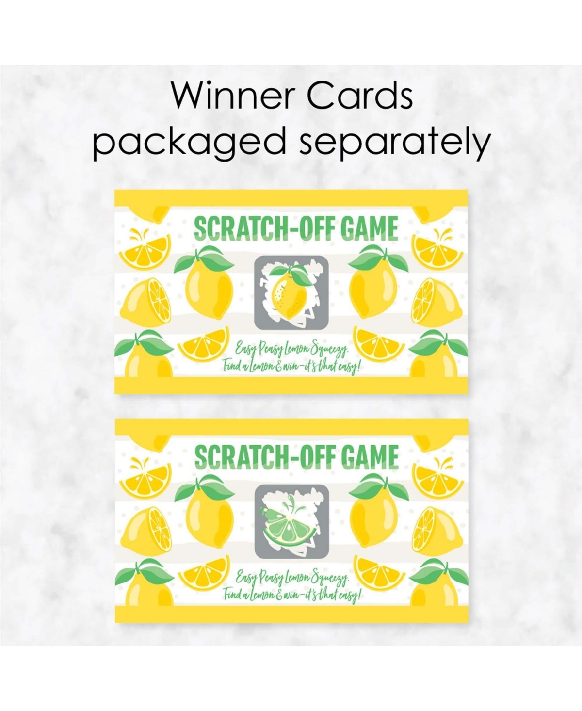 Big Dot of Happiness So Fresh - Lemon - Citrus Lemonade Party Game Scratch Off Cards - 22 Count