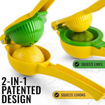2-in-1 Metal Manual Lemon Squeezer – Sturdy Hand Juicer for Max Extraction
