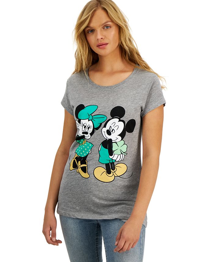 Disney Juniors Crew Neck Short Sleeve Mickey Minnie Graphic T