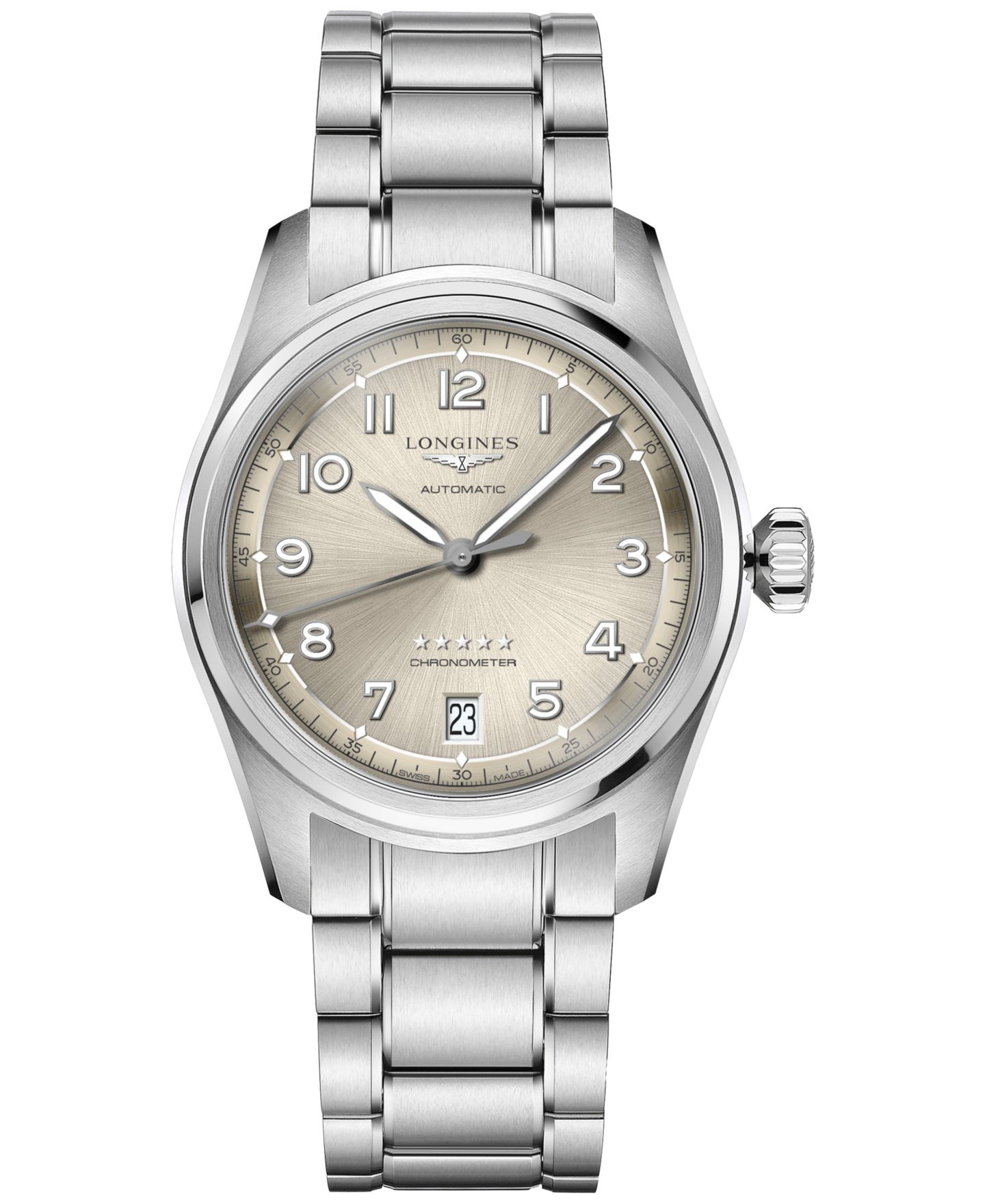 Женские часы Longines Swiss Automatic Spirit Chronometer Stainless Steel Bracelet Watch 37mm — фото 1