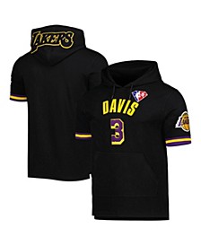 Men's Anthony Davis Black Los Angeles Lakers Name and Number Short Sleeve Pullover Hoodie