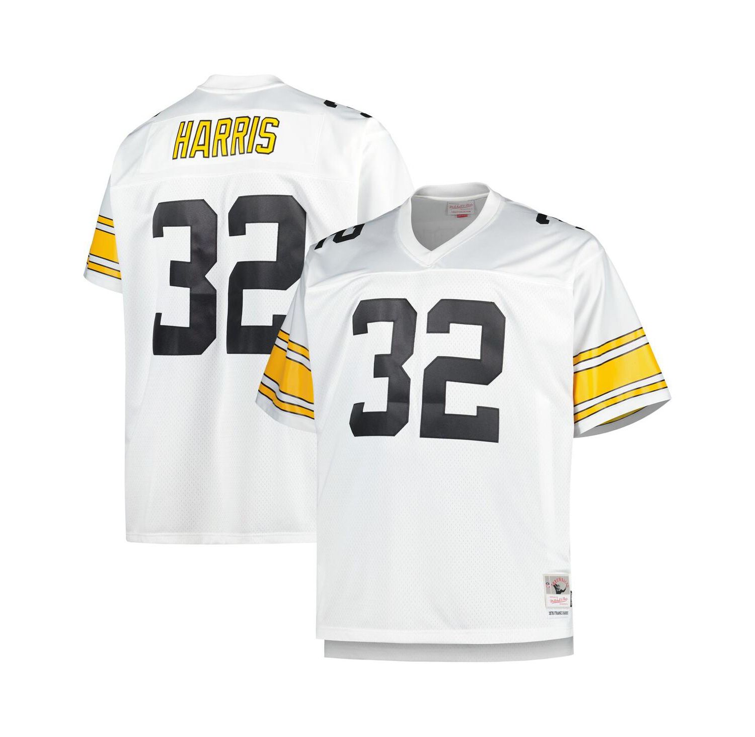 Men's Franco Harris White Pittsburgh Steelers Big and Tall 1976 Retired Player Replica Jersey