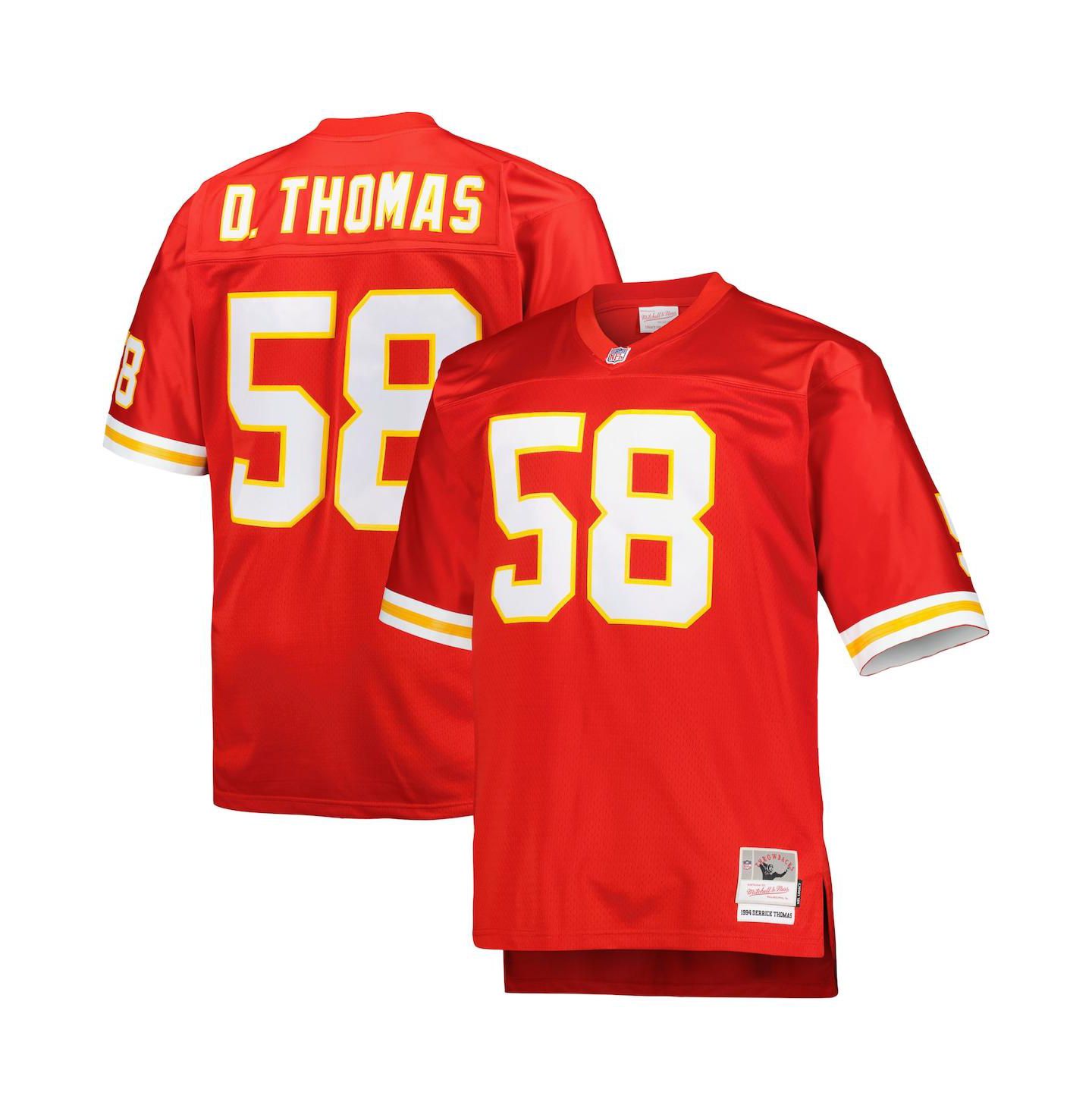 Мужское джерси Mitchell & Ness Derrick Thomas Kansas City Chiefs Big and Tall 1994, Red — фото 1