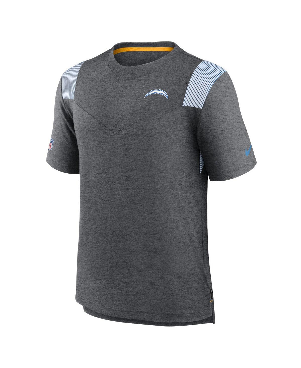 Nike Heather Charcoal Los Angeles Chargers Sideline Tonal Logo Performance Player T-shirt In Heather Charcoal