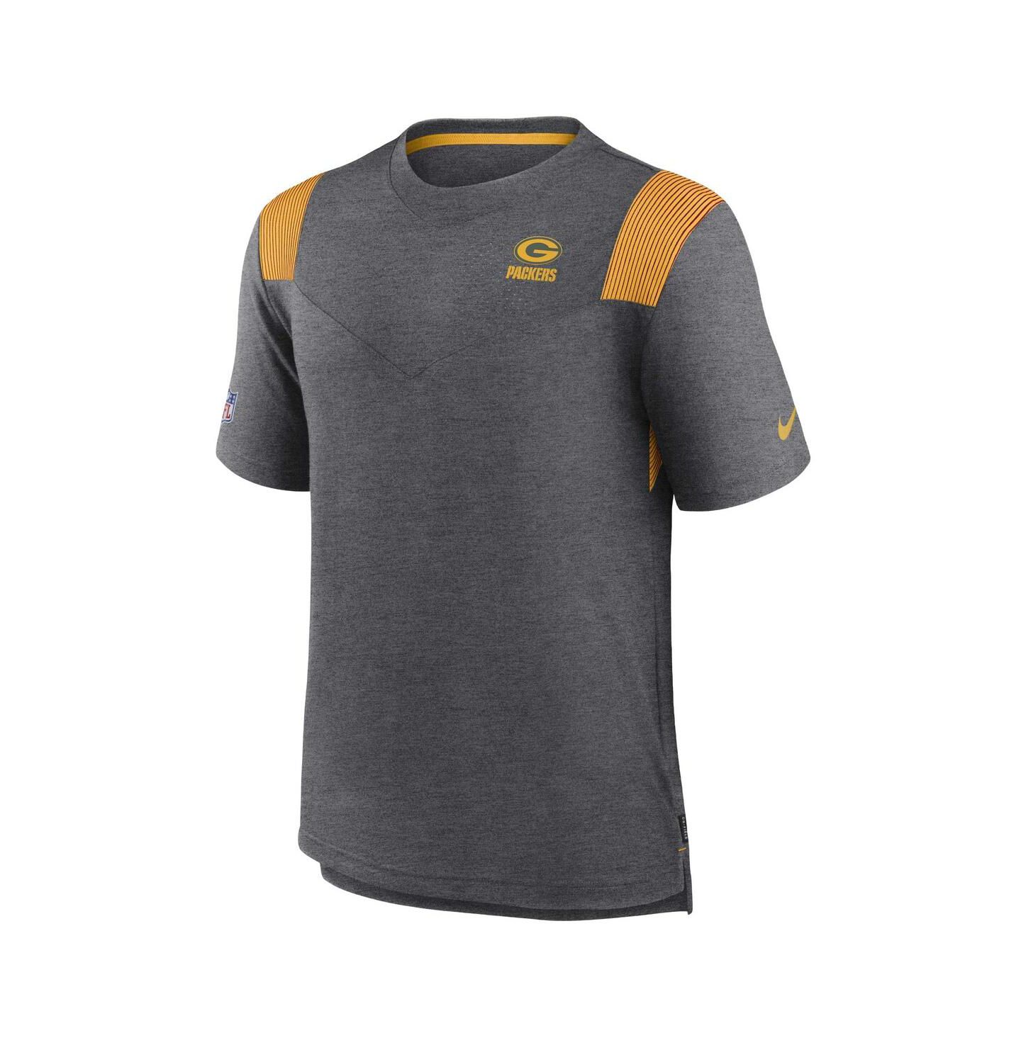 Мужская футболка Nike Heather Charcoal Green Bay Packers Sideline Tonal Logo Performance Player — фото 3
