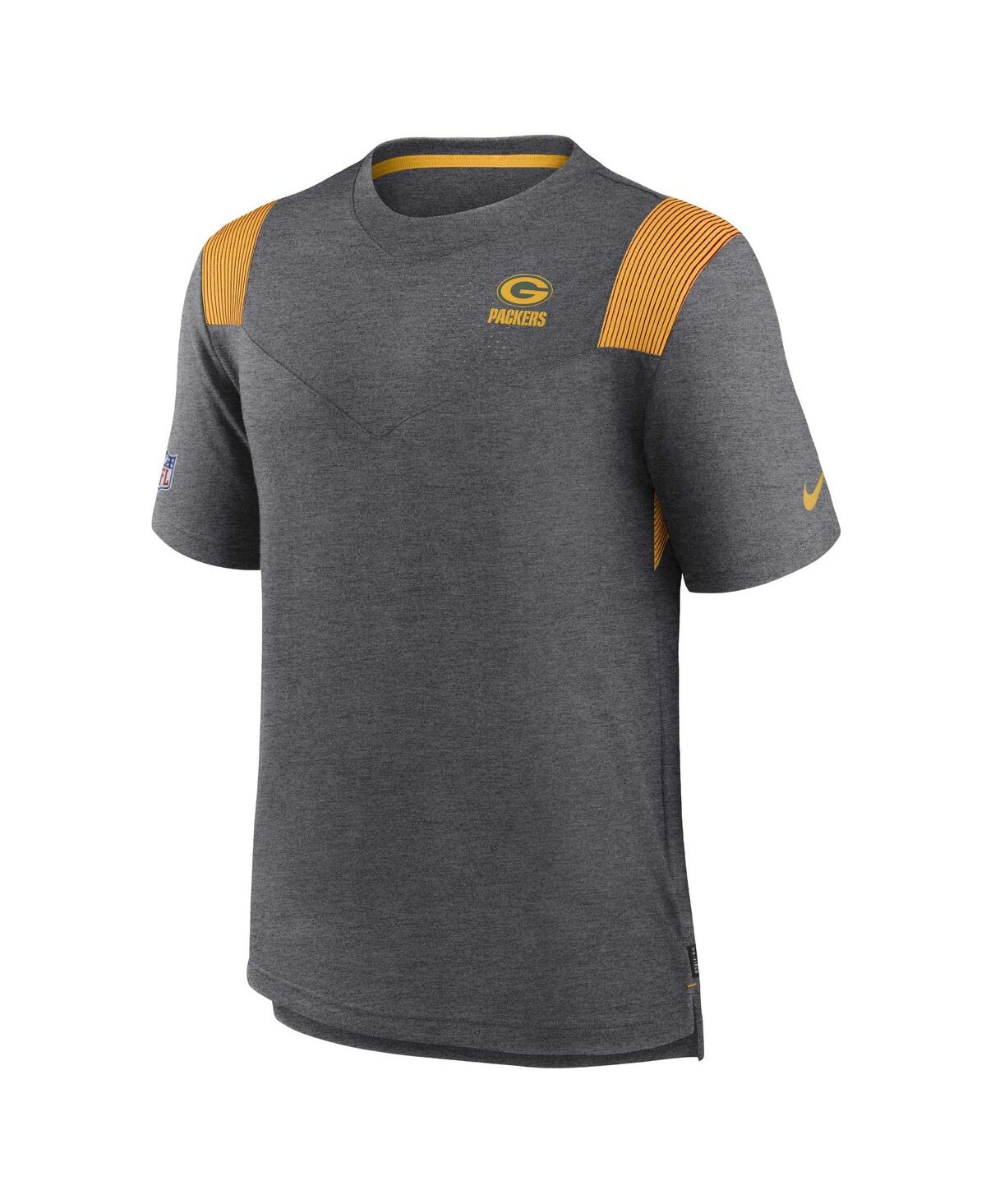 Nike Heather Charcoal Green Bay Packers Sideline Tonal Logo Performance Player T-shirt In Heather Charcoal