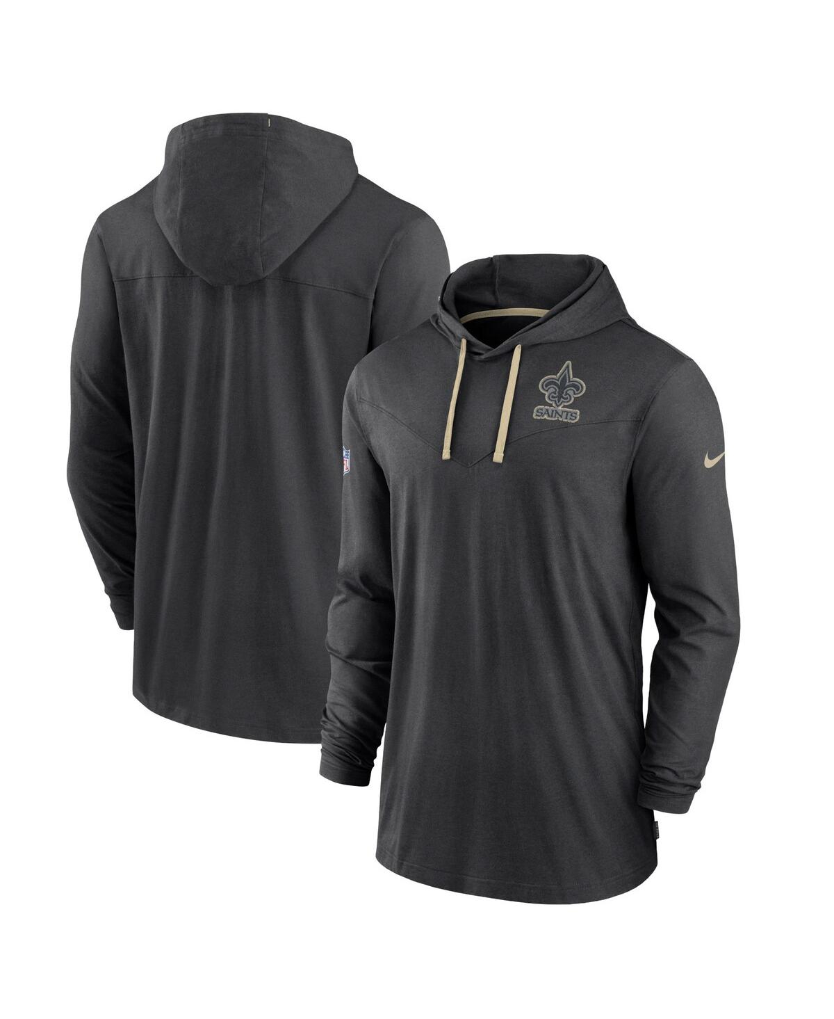 Men's NikeNew Orleans Saints Sideline Pop Performance Pullover Long Sleeve Hoodie T-shirt - Black
