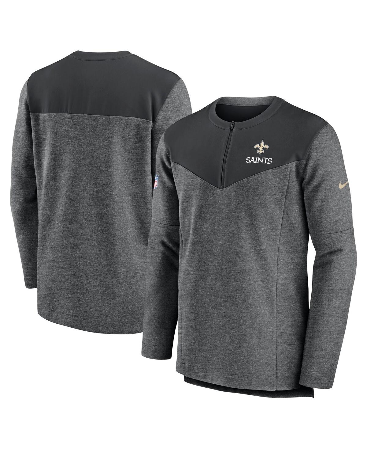 Men's NikeNew Orleans Saints Sideline Lockup Performance Quarter-zip Jacket - Charcoal