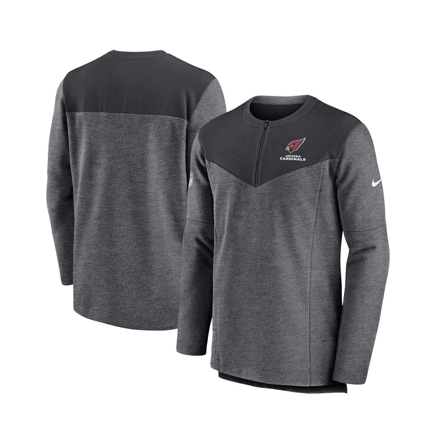 Мужская куртка Nike Charcoal Arizona Cardinals Sideline Lockup Performance Quarter-zip — фото 1