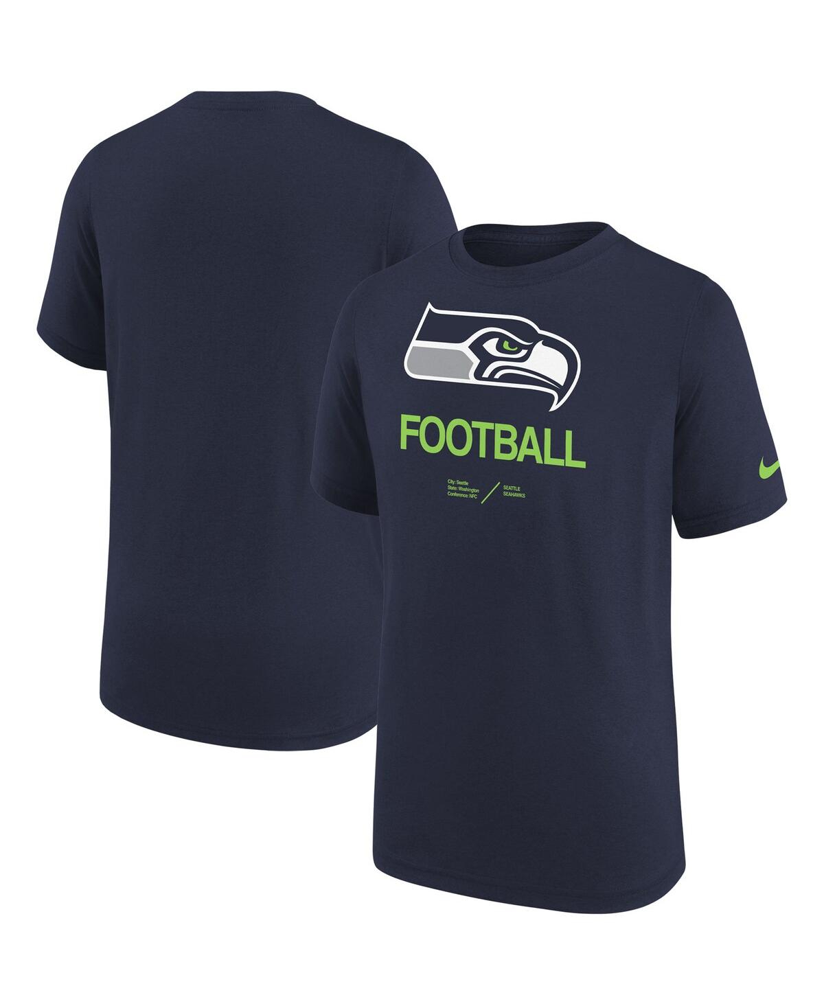 Shop Nike Big Boys  Navy Seattle Seahawks Sideline Legend Performance T-shirt