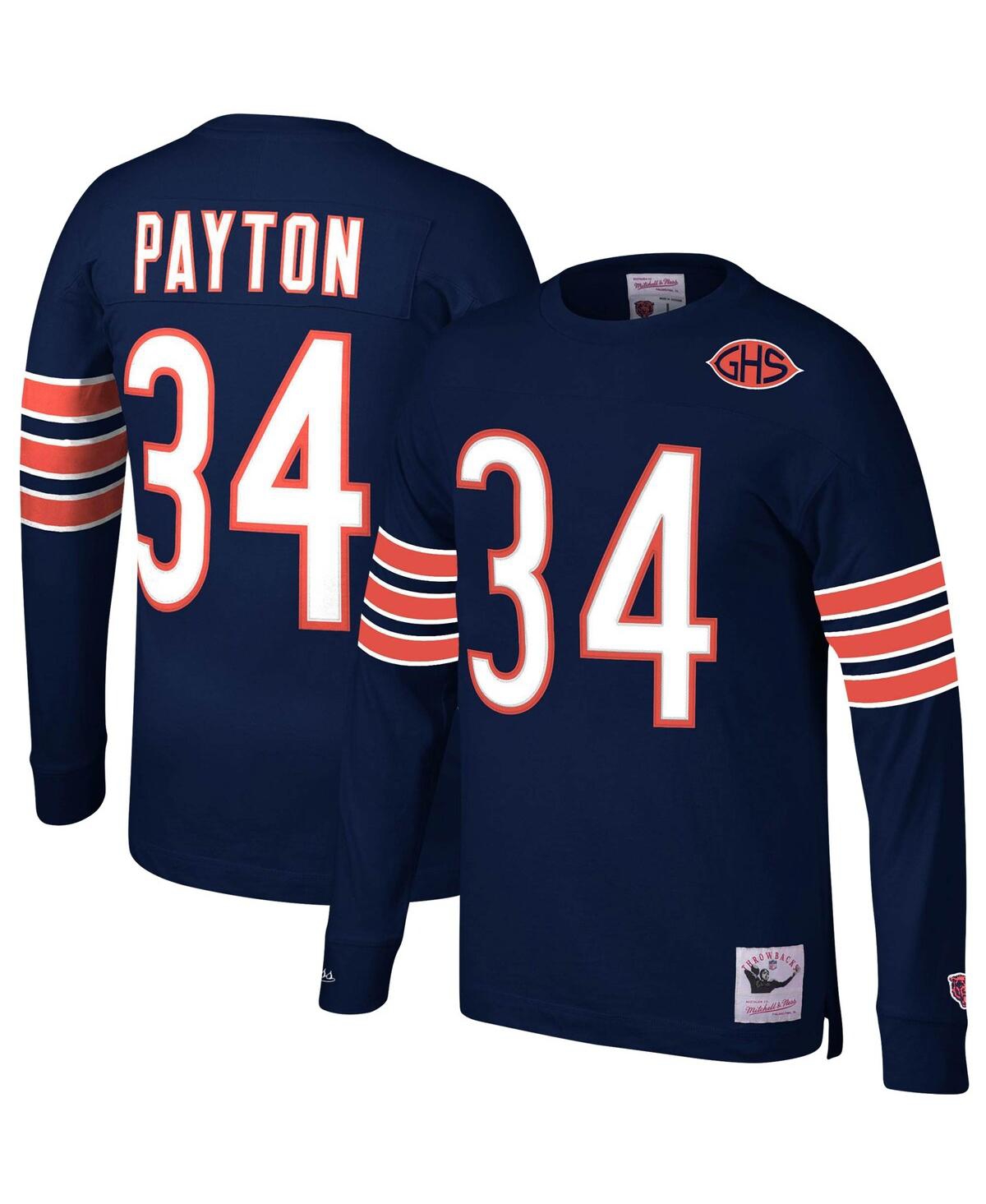 Mitchell & Ness Walter Payton Navy Chicago Bears Big & Tall Retired Player Name & Number Long Sleeve In Navy